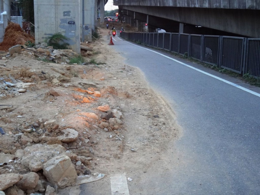 Can you imagine what happens to the bike lane here if it's raining?