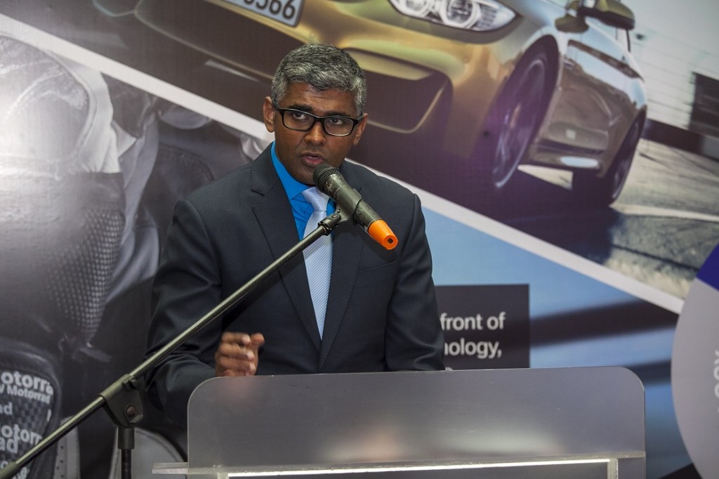 Sashi Ambi, Head of Corporate Communications, BMW Group Malaysia giving guests a warm welcome to the BMW Active Safety showcase