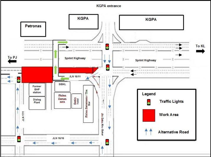 Road closure near Phileo Damansara