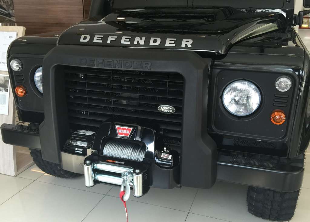 The WARN winch with 9,500 pounds of pulling capacity to get the Land Rover Defender Limited Edition out of sticky situations