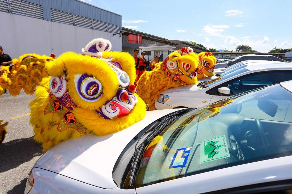 The Lions blessing the cars of Volkswagen owners