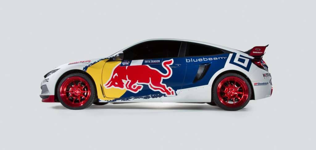 Debut of racing livery for new Civic Coupe Red Bull Global Rallcross racecar in New York